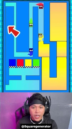 Siapa Yang Menang? Challenge Balapan Kotak Warna Level Semangka 😱 #shorts