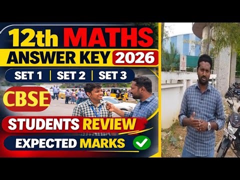 12th Maths CBSE Board Exam 2026 Answer Key (Set 1,2,3) 😱 Paper Easy or Tough? Student Reaction |2026
