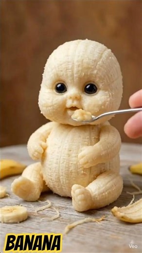 Cute Banana Baby Eatings Banana #shorts #mukbang #fruitart #shortsfeed #trendingshorts