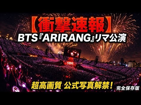 【衝撃速報】BTSワールドツアー『ARIRANG』リマ公演の超高画質写真が公式から解禁！ ステージを熱狂させるメンバーたちの圧巻パフォーマンス、笑顔、輝き #BTS #ARIRANG #LIMA