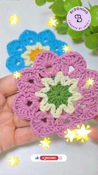 Tutorial A circular unit in the shape of a flower Crochet for beginners / free pattern crochet