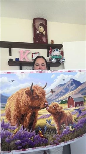 Highland Haven by Diamond Art Club is complete! I started her 5/16 and finished 7/4