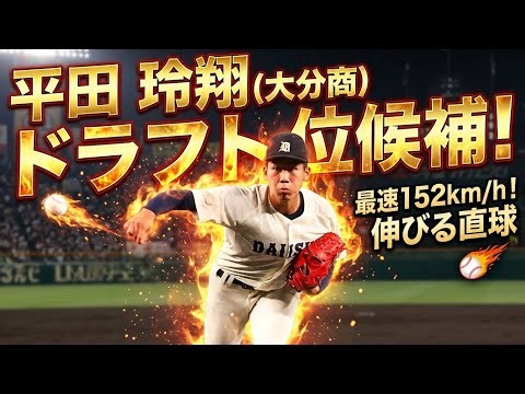 【ドラフト上位候補】平田玲翔 大分商業 3年夏甲子園プレー映像 プロ注目の二刀流