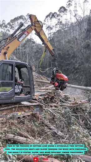 Excavator Mounted Tree Cutting Tool for Efficient Logging Work