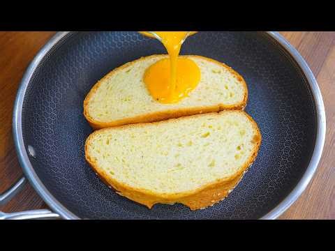 If you have bread and 2 eggs, make this 10 minutes recipe for breakfast! Simple and so Delicious