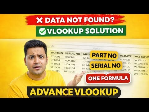 VLOOKUP Advance Formula in Excel | Part No & Serial No Se Data Kaise Nikale (Hindi)
