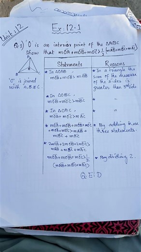 Exercise 12.1 Complete - Class 9th Mathematics ( Unit 12 )