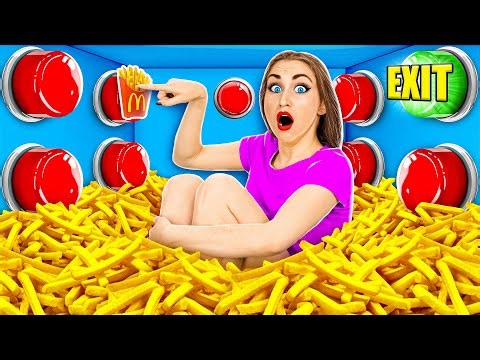 1000 Mystery Buttons Challenge Only 1 Lets You Escape | Funny Moments by Multi DO Food Challenge