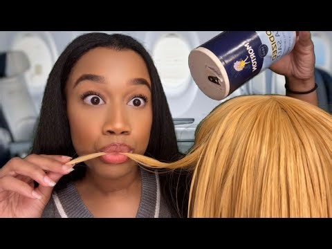 ASMR Girl Behind You on a Plane Eats Your Hair ✈️😋 ASMR Hair Play