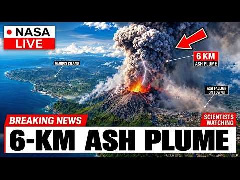 KANLAON Volcano Just Erupted Again — A 6-Km Ash Plume Shot Up and Ash Is Falling on Nearby Towns