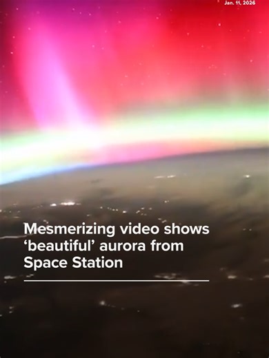 A dazzling aurora was captured by an astronaut from the International Space Station on Sunday. “I was happy to have captured it, but above all, imagining everyone smiling with joy upon seeing the footage, I laughed to myself,” Kimiya Yui said. #aurora #space