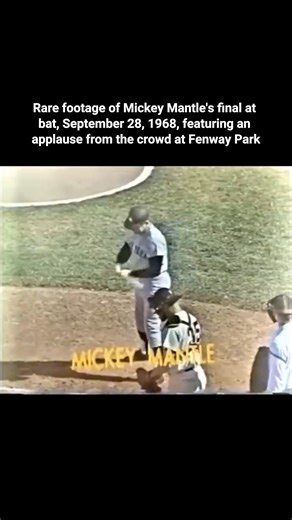 Step back in time with this rare glimpse of Mickey Mantle's final at-bat on September 28, 1968! Witness the legendary Yankee receive a standing ovation at Fenway Park, a testament to his impact on the game. A must-see for any baseball fan! #MickeyMantle #Yankees #baseball #MLB #highlights | MLB Throwbacks