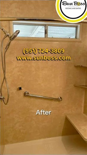 Safe walk-in shower remodel 🚿 #TubToShower #SunBoss #bathtubremodel #shower #bathroomrenovation