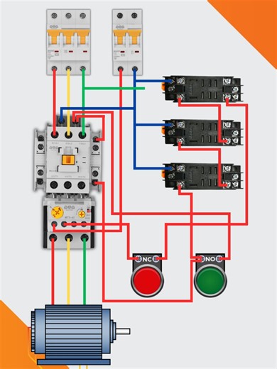 Điều khiển động cơ 3P bằng contactor và 3 relay trung gian - ETINCO #xuhuong #hoikysudien #btbelectric #diendandung #diencongnghiep #meovat #learnontiktok