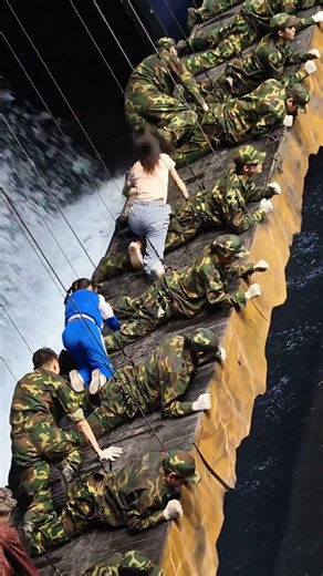They Became Human Bridges to Save Thousands ❤️ #heroes #earthquake #shorts