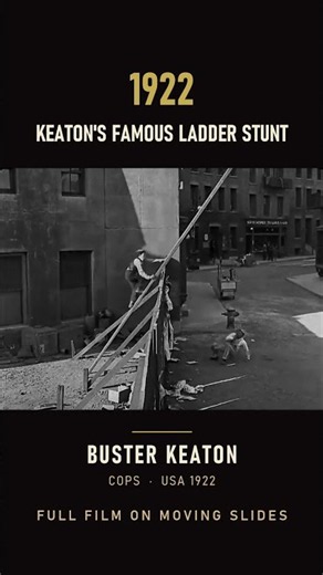 Buster Keaton's Ladder Stunt in Cops (1922)