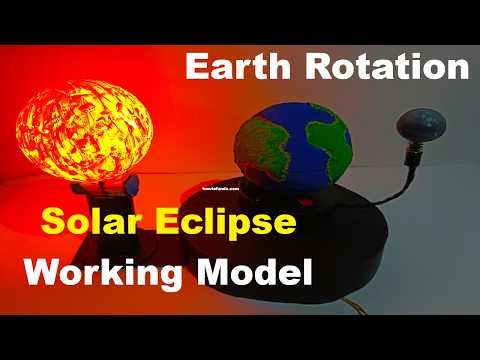 solar eclipse working model for science exhibition - earth and moon rotation - diy | howtofunda
