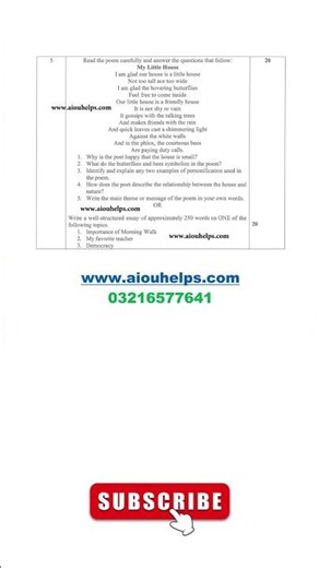 207 , 100 English Matric Autumn 2025 AIOU Past Paper #AIOU #English207 #English100 #MatricEnglish