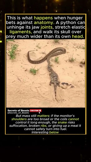 When The Meal Outweighs The Hunter #wildlife #python #reptiles #animalshorts #nature #hunting