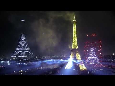 Fireworks light up Eiffel Tower for Bastille Day