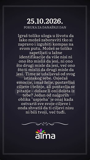ATMA Poruka dana 25.10.2026.