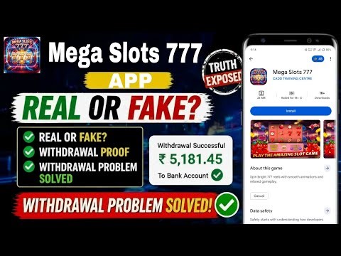 Mega Slots 777 Game Withdrawal Problem | Mega Slots 777 Real Or Fake |Mega Slots 777 complete Review