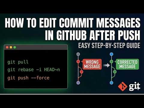 How to Edit Commit Messages in Github after Push