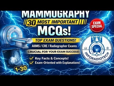 Mammography Concepts & 30 Important MCQs | Breast Imaging Basics to Advanced | Radiographer Exams