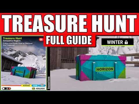 FH6 Treasure Hunt Sotoyama Region Complete Guide & Chest Location (Winter Season)