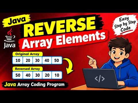 27 Reverse Array elements using java