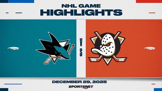 NHL Highlights | Sharks vs. Ducks - December 29, 2025