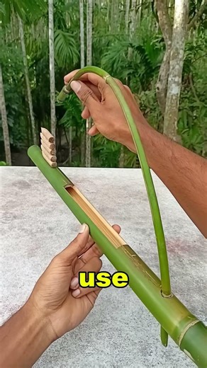 Testing the Power of a DIY Bamboo Spring Gun 😱😱😱