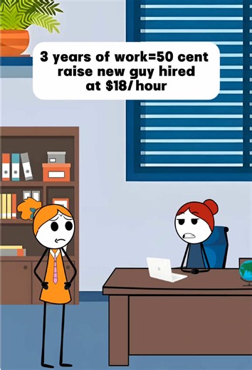 3 years of work=50 cent raise new guy hired at $18/hour#animation #work #worklife #manager #fyp