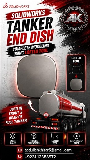 SolidWorks Tutorial for Beginners | How to Model a Fuel Tanker End Dish in SolidWorks? 🔥