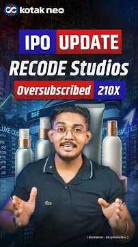 Recode Studios IPO Allotment Status 🔥 210x Subscription | Listing on 12th May 2026