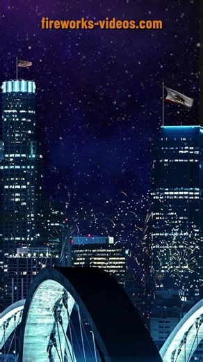 Los Angeles Downtown Business District 13 Peony Dahlia Whistle Glitter Fireworks Short #fireworks
