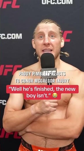 Paddy reacts to McGregor's injury 👀 (via UFC_AUSNZ/X)