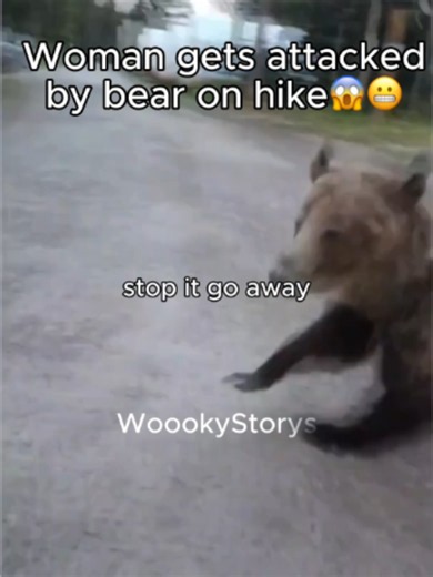 Woman gets attacked by bear on hike😱😬#wild #fyp #crazystory #creepyclips #truestory #scary #insane #true #footage #gonewrong #almostdied #sad #bear