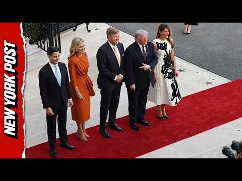 President Trump and First Lady Welcome Dutch Royals, PM Jetten