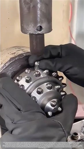 The tungsten carbide ball teeth are thus pressed into the drill bit.