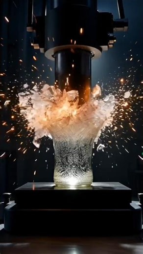 Inside Hydraulic Press 💥 | Glass Bottle Crushing Experiment in Slow Motion 😱 (Extreme Satisfying)
