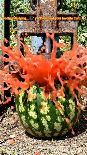Hydraulic Press vs Giant Watermelon! 🍉 Exploding Satisfaction! 💥 #HydraulicPress #Satisfying #Shorts