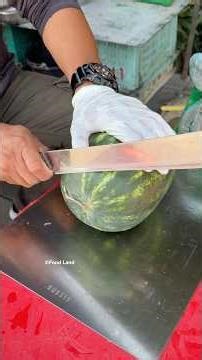 Thai street watermelon cutting skills 🍉🔪