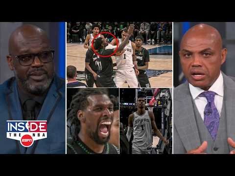INSIDE THE NBA | Shaq & Chuck react to Wemby’s ejection as Spurs trail T-wolves 60–56 at halftime