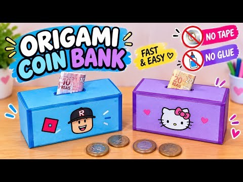 DIY 🌟 Easy Origami Money Bank 🏦 | No Glue, No Tape, No Scissors! ✨