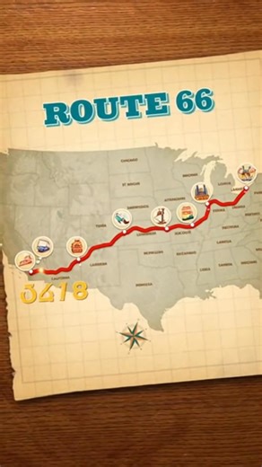 Route 66 map ♥️🏞️🚗 #route66 #route | Route 66
