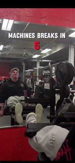 The machine snapped when he was training legs because of this
