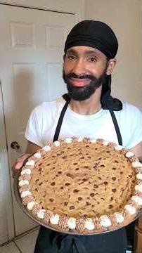 Homemade chocolate chip cookie cake | A supersized cookie with lots of chocolate morsels in it.