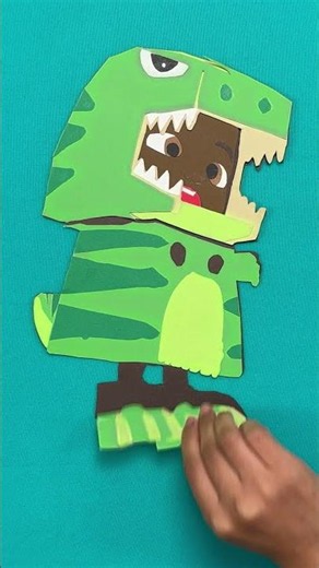 Paper Crafts ✂️ Make a Cute Dino! #diy #artsandcrafts