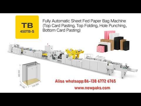 Fully Automatic Sheet-Fed Paper Bag Making Machine Shopping Paper Bag with Top Card
